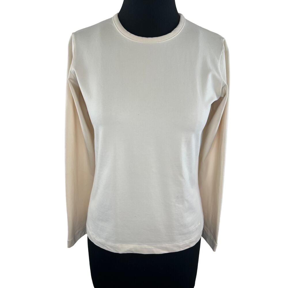 PATAGONIA Cream Long Sleeve Organic Cotton Blend Crewneck Pullover Size S NEW